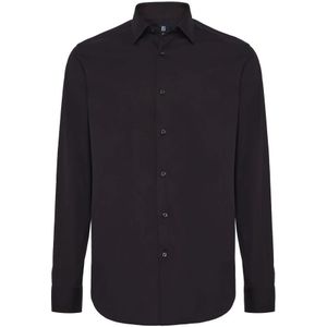 Boggi Milano, Overhemden, Heren, Wit, M, Katoen, Slim Fit Stretch Katoenen Overhemd