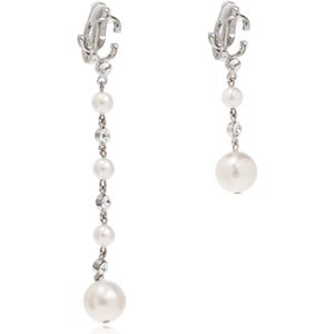 Jimmy Choo, Accessoires, Dames, Grijs, ONE Size, Pearl Drop Clip On Oorbellen
