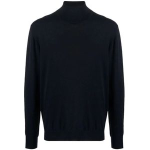 Billionaire, Truien, Heren, Blauw, M, Wol, Blauwe Cashmere Turtle Neck Sweatshirt