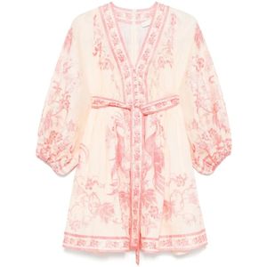 Zimmermann, Kleedjes, Dames, Veelkleurig, M, Linnen, Linnen Zomerjurk