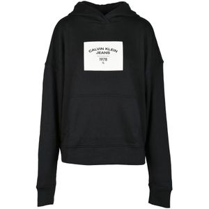 Calvin Klein Jeans, Sweatshirts & Hoodies, Dames, Zwart, 2Xs, Katoen, Katoenen Sweatshirt