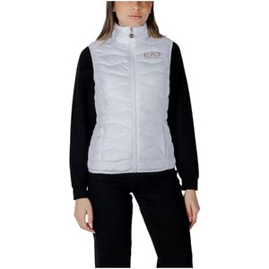 Emporio Armani Ea7, Jassen, Dames, Wit, XS, Polyester, Witte Gewatteerde Vest Rits Jas