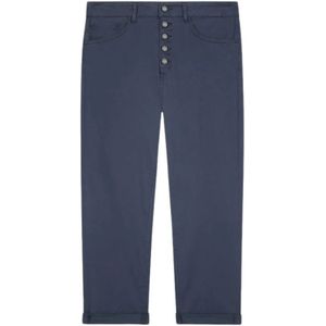 Dondup, Broeken, Dames, Blauw, W24, Katoen, Cropped Broek