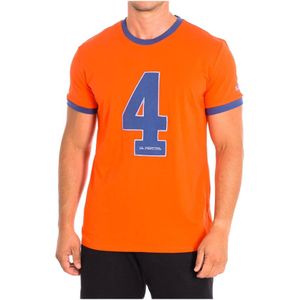 La Martina, Tops, Heren, Oranje, M, Katoen, T-shirt met korte mouwen