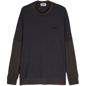 Magliano, Sweatshirts & Hoodies, Heren, Grijs, XS, Katoen, Oversized Crew-neck Tee in Blauw/Grijs