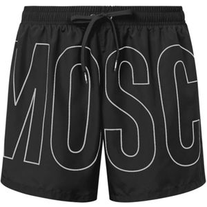 Moschino, Badkleding, Heren, Zwart, L, Polyester, Zwarte zwemkleding voor mannen Ss 25