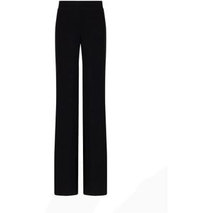 Emporio Armani, Broeken, Dames, Zwart, S, Polyester, Wijde Broek