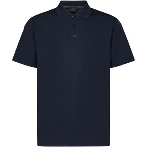 Brioni, Tops, Heren, Blauw, XL, Katoen, Blauw Poloshirt voor Mannen