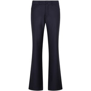 Etro, Broeken, Heren, Zwart, M, Wol, Gestreepte wollen broek