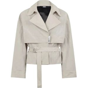 Gcds, Mantels, Dames, Beige, L, Nylon, Taupe Nylon Riem Korte Trench