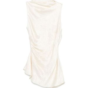 Alexander McQueen, Tops, Dames, Geel, S, Satijn, Satin Crème Top