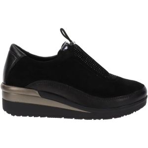 Cinzia Soft, Schoenen, Dames, Zwart, 37 EU, Leer, Leren Damesneakers Stijlvol Modern