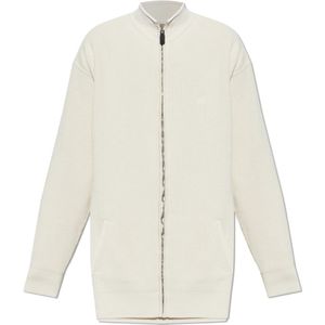 Balenciaga, Truien, Heren, Beige, XS, Katoen, Cardigan met opstaande kraag