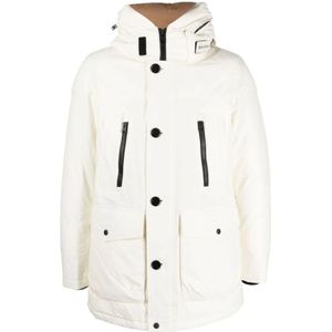 Woolrich, Sweatshirts & Hoodies, Heren, Wit, S, Leer, Arctic Parka