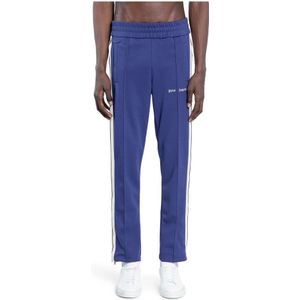 Palm Angels, Broeken, Heren, Blauw, XL, Logo Trainingsbroek Navy Blauw