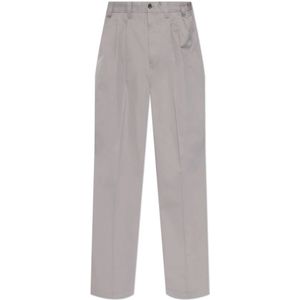Maison Margiela, Broeken, Heren, Grijs, M, Katoen, Wijde broek