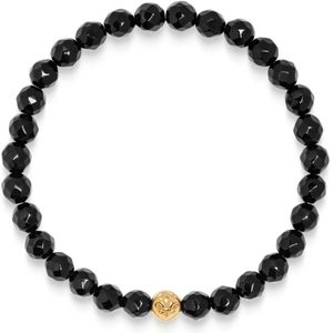 Nialaya, Accessoires, Heren, Geel, L, Heren Armband met Agaat en Goud