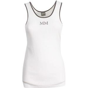 Max Mara, Tops, Dames, Wit, L, Katoen, Katoenen tanktop met ronde hals