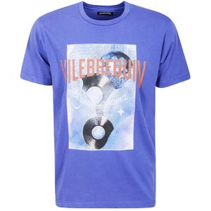 Vilebrequin, Tops, Heren, Blauw, M, Katoen, Katoenen T-shirt met korte mouwen en print