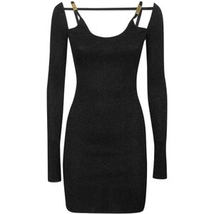 Gcds, Kleedjes, Dames, Zwart, L, Nylon, Mini Jurk met Uitgesneden Details