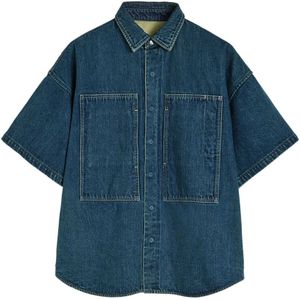 Jil Sander, Blouses & Shirts, Dames, Blauw, M, Denim, Blauwe Denim Poloshirt