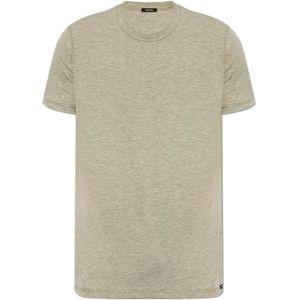 Tom Ford, Tops, Heren, Grijs, M, Katoen, T-shirt met ronde hals