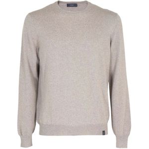 Fay, Truien, Heren, Beige, M, Wol, Trui met ronde hals