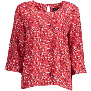 Gant, Blouses & Shirts, Dames, Rood, XL, Rode Viscose Blouse met Knoopdetail
