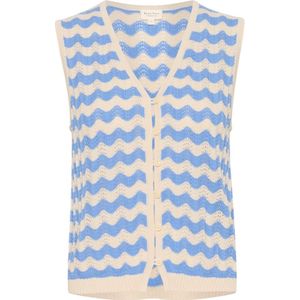 Part Two, Jassen, Dames, Blauw, XL, Wit/Marina Pointelle Gebreide Trui