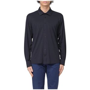 Save The Duck, Overhemden, Heren, Zwart, L, Polyester, Blauw Overhemd Lange Mouwen Stijlvol Modern