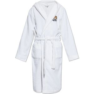 Moschino, Nachtkleding & Lounge, Heren, Wit, L, Katoen, Katoenen badjas met capuchon