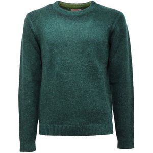 Sun68, Truien, Heren, Groen, M, Wol, Smaragd Wolmix Trui