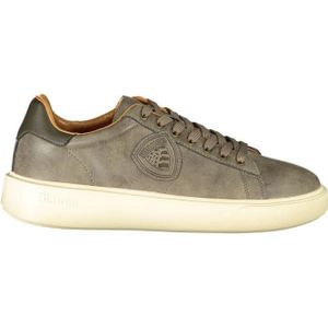 Blauer, Schoenen, Heren, Grijs, 44 EU, Polyester, Beige Polyester Sneaker met Sportieve Details