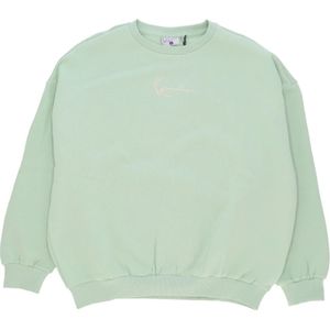 Karl Kani, Sweatshirts & Hoodies, Dames, Groen, S, Katoen, Mint Crewneck Sweatshirt Oversize Fit