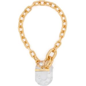 Rabanne, Accessoires, Dames, Geel, ONE Size, Gouden Sautoir Ketting voor Vrouwen