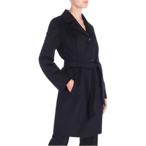 Max Mara, Mantels, Dames, Blauw, L, Wol, Sarzana wollen jas