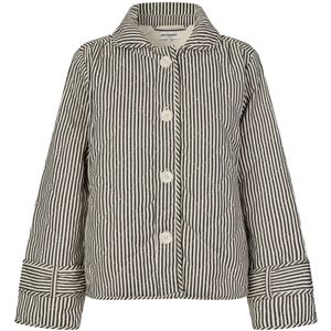Lollys Laundry, Jassen, Dames, Zwart, XS, Gestreepte Elegante Jas Zwart
