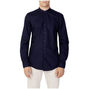 Antony Morato, Overhemden, Heren, Blauw, 3Xl, Katoen, Slim Fit Overhemd Lange Mouw
