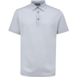 Canali, Tops, Heren, Blauw, L, Katoen, Polo Shirt met Korte Mouwen