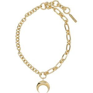Marine Serre, Accessoires, Dames, Geel, ONE Size, Gouden Halve Maan Hanger Ketting