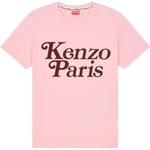 Kenzo, Tops, Dames, Roze, S, Katoen, Roze Verdy T-shirt met Bordeaux Logo