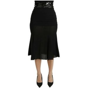 Dolce & Gabbana, Rokken, Dames, Zwart, XS, Elegante Zeemeermin Zijden Rok