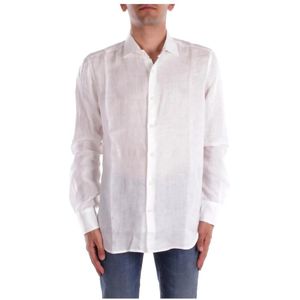 Saint Barth, Overhemden, Heren, Wit, M, Linnen, Witte Linnen Knoopshirt