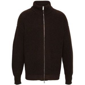 Emporio Armani, Truien, Heren, Bruin, L, Wol, Koffiebruin Fisherman Knit Vest