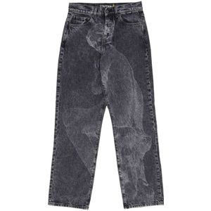 Iuter, Jeans, Heren, Grijs, W28, Denim, Donkergrijze Losse Denim Jeans