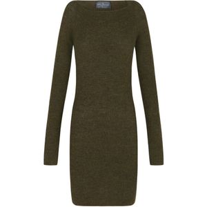 Cortana, Kleedjes, Dames, Groen, M, Wol, Bootjurk met boothals