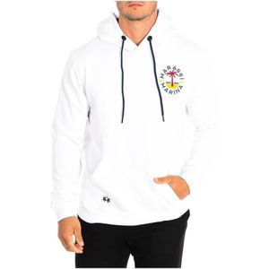 La Martina, Sweatshirts & Hoodies, Heren, Wit, S, Katoen, Hooded sweatshirt met geborduurd logo