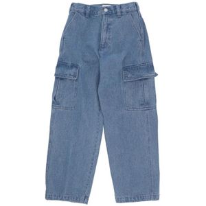 Obey, Jeans, Heren, Blauw, W34, Denim, Cargo Denim Broek Wijde Pijpen