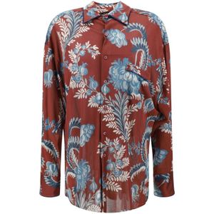 Etro, Blouses & Shirts, Dames, Veelkleurig, XS, Floral Button-Up Shirt