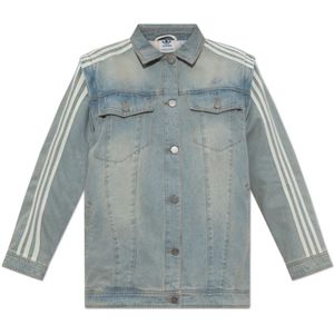 Adidas Originals, Jassen, Dames, Blauw, XS, Denim, Denim jack in oversized stijl